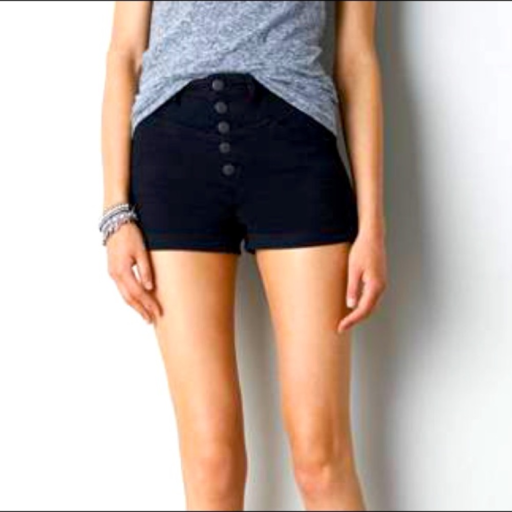 AEO Sky High Shortie Denim Black